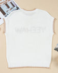 YEEHAW Stitch Edge Crew Neck Sweater Top