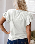 Yasmin Layered Ruffle Short Sleeve Top