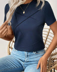 Stripe Textured Short Sleeve T-Shirt