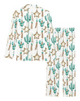 Turquoise Christmas Cactus Women's Western Pajamas