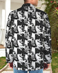 Black White Cowboy Mens Western Blazer