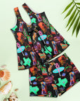 Neon Rodeo Tankini & Boy Shorts Swim Set