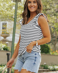 Taytum Butterfly Sleeve Hollowed Knot Back Top