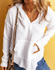 Emilia Lightweight Crinkle Pocketed Hoodie