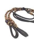 Dark Romel Reins with Tan Rawhide