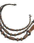 Dark Romel Reins with Tan Rawhide