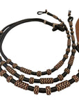 Dark Romel Reins with Tan Rawhide