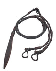 Dark Romel Reins with Red Rawhide