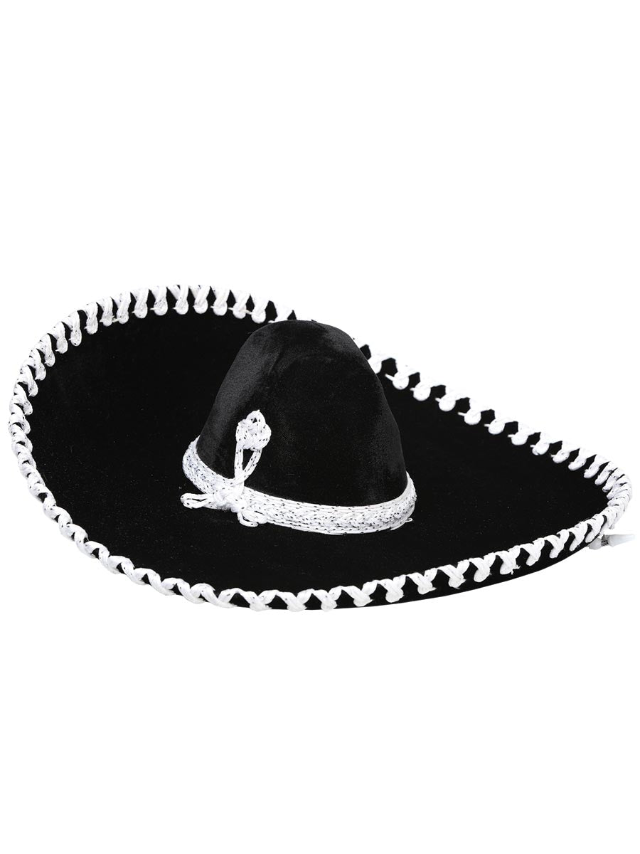 Mexican Artisanal Kids Charro Hat Velvet Black/Silver 600317