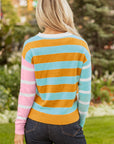 Abigail Block Striped Pullover Sweater