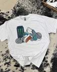 Turquoise & Monster TEE or CREWNECK