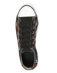 Artisanal Embroidered Sneakers Textile Canvas Black 602783