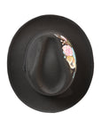 Artisanal Hand Painted Hat Suede Black 603820