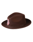Artisanal Hand Painted Hat Suede Brown 603822
