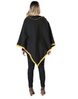 Artisanal Embroidered Poncho 50% Cotton, 50% Polyester Black 603827
