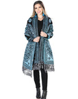 Mexican Artisanal Shawl 100% Acrylic Blue 603887