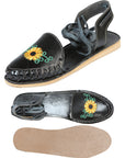 Mexican Artisanal Sandals Leather Black 603919