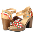Mexican Artisanal Sandals Leather Tricolor 603941