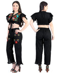 Artisanal Embroidered Set 100% Cotton Black 603996