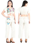 Artisanal Embroidered Set 100% Cotton Beige 603997