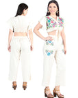 Artisanal Embroidered Set 100% Cotton Beige 603997