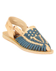 Mexican Artisanal Sandals Leather Navy Blue/Natural 604019