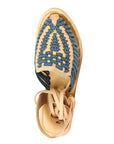 Mexican Artisanal Sandals Leather Navy Blue/Natural 604019