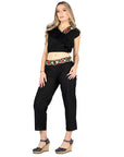 Artisanal Embroidered Set 100% Cotton Black 604048
