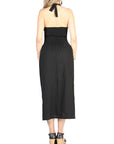 Artisanal Embroidered Dress 100% Cotton Black 604056