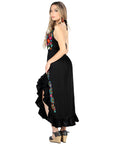 Artisanal Embroidered Dress 100% Cotton Black 604058