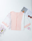 Aubree Floral Lace Crochet Patchwork Blouse