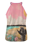Baha Ranch Cowgirl on the Moon Retro Pop Western Tank Top