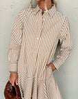 Stripe Collared Shirt Mini Dress