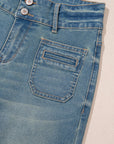 Amyra Double Button Patch Pocket Flare Leg Jeans