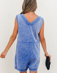 Emma Mineral Wash Pocketed Sleeveless Loose Romper