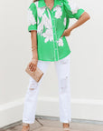 Floral Ric-Rac Puff Sleeve Shirt