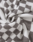 Checker Round Neck Drop Shoulder Sweater