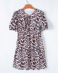 Jayleen Leopard Short Sleeve Mini Dress
