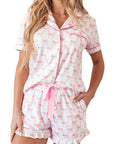 Bow Top and Shorts Pajama Set