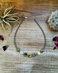 14 inch 3 mm sterling silver pearls choker - with bumblebees beads