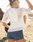 Julie Lace Crochet Hollowed Scallop Blouse