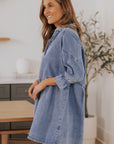 Londyn Buttoned Long Sleeve Denim Mini Dress