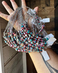 Paperclip Chain Necklace – 4mm Sterling Silver Pearls & Pink-Blue Sea Sediment – 16.5"