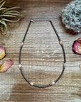 5 fresh water pearls Choker And Sterling Silver Pearls