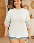 Iliana Patchwork Half Sleeve Plus Top