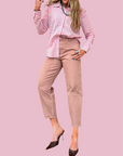 The Linden Pink Barrel Jean
