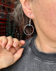 Sterling Silver Small Hoop Earrings with Kingman Turquoise