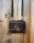Horse Rustic Leather All Tooled Leather Crossbody