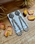 Eugene Charley Navajo Concho & Teardrop Dangle Earrings – Sterling Silver