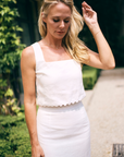 MASON'S DAUGHTER | Ella Scallop Top, White Linen